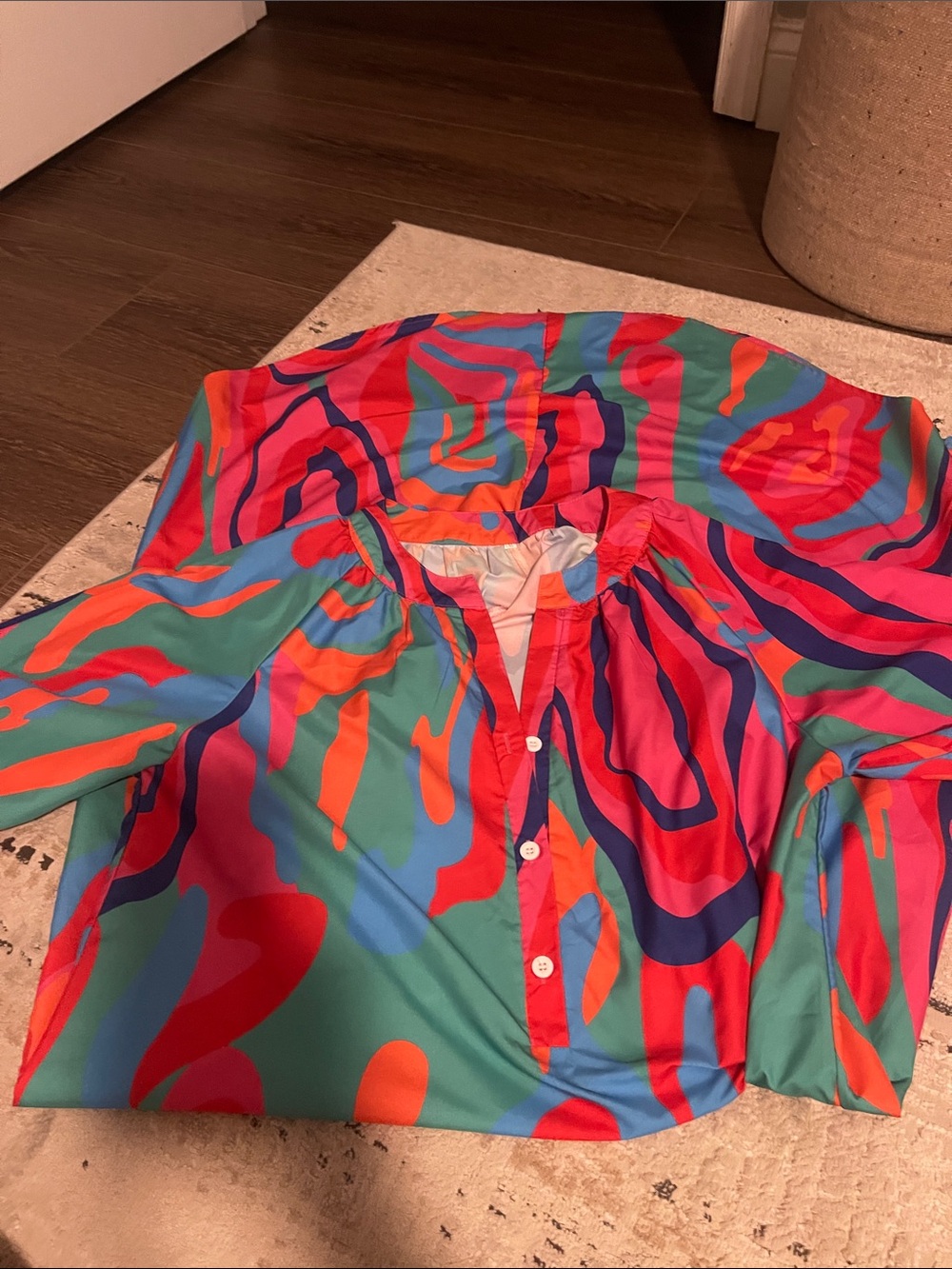 Women's Multicolor Abstract Button Front dress